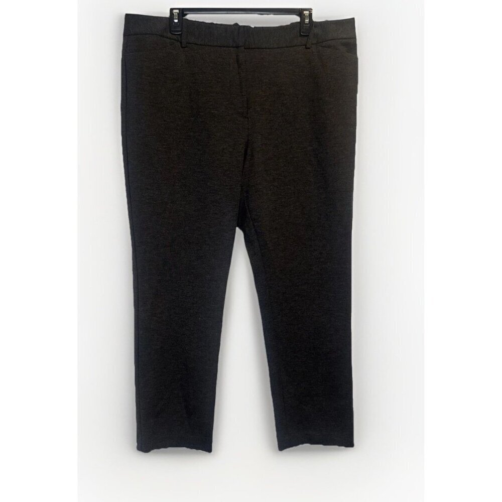 Liz Claiborne Women’s Gray Emma Slim Leg Ankle Mid Rise Pants Stretch Sz 16 NEW